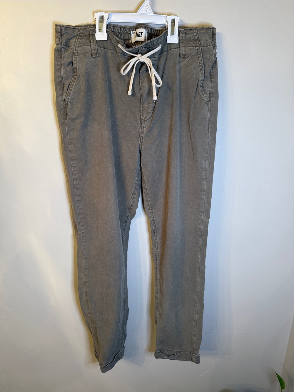 PAIGE Christy Olive Drawstring Casual Pants
